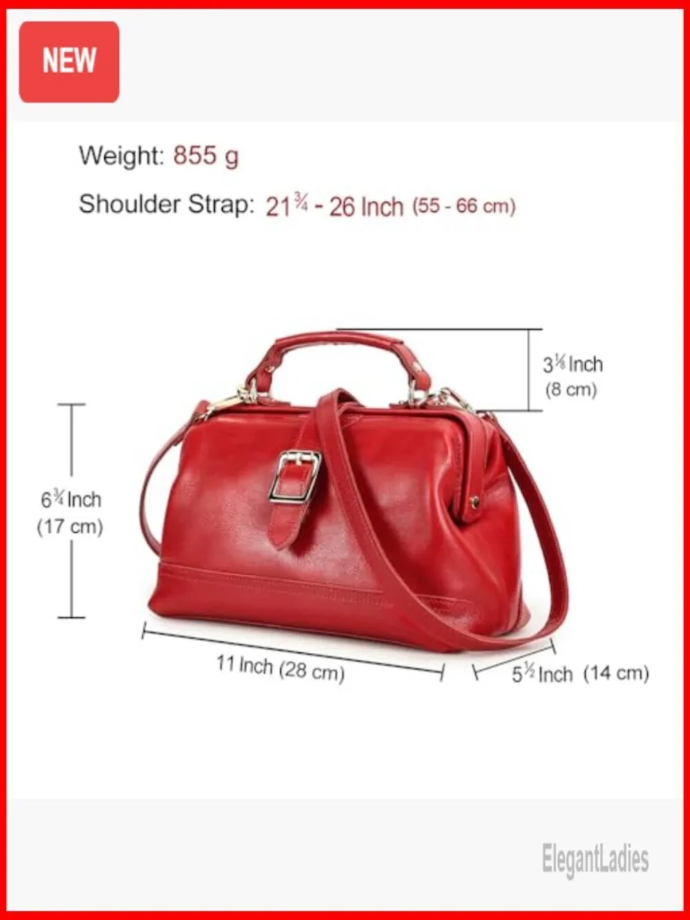Genuine Leather Doctor Bag Satchel with Adjustable Strap Top Handle Purse